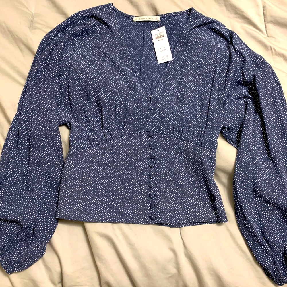 Abercrombie Blue Dot Blouse M